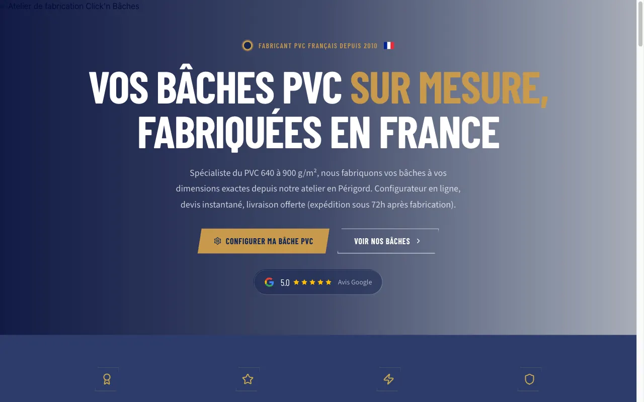 Click'n Bâches: web platform and configurators for made-to-measure tarps